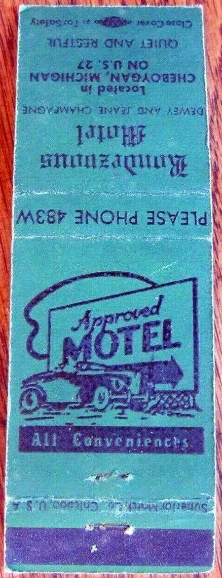 Rendezvous Motel (Rondezvous Motel) - Matchbook (newer photo)